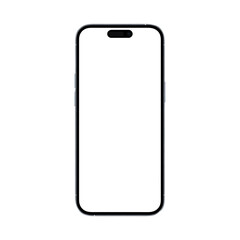 Modern Smartphone Mockup with Blank White Screen on Transparent Background