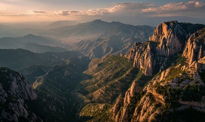 Golden Hour at Montserrat Mountains, Spain