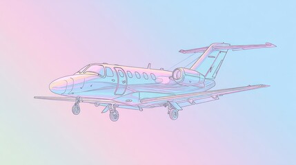 Pastel-toned airplane illustration