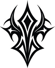 Symmetrical Tribal Mask Design Vector