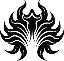 Obraz premium Burning Flame Crest Symbol vector silhouette