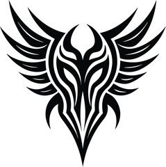 Horned Mask Battle Emblem Vector