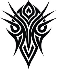 Fierce Beast Mask Totem Vector Silhouette

