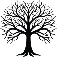 Obraz premium Heart-Shaped Bare Tree Silhouette