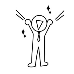 笑顔で爽快感あふれるサラリーマンのイラスト