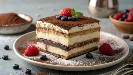 chocolate cake with berries