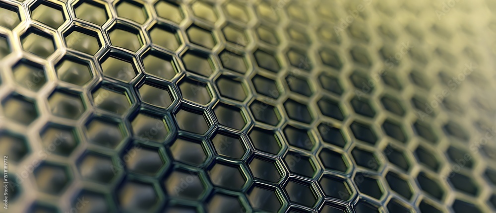 Fototapete abstract golden honeycomb pattern closeup rendering