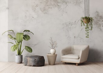Neutral modern interior with plant accents
