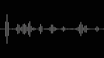 audio wave animation isolated on black background. Audio waveform with frequency animated lines. audio visualizer on black background. Sound waveform spectrum animation. digital voice visualization. - Powered by Adobe