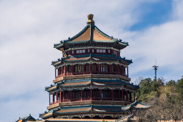 Obraz premium Architectural landscape of Imperial Summer palace in Beijing, china.