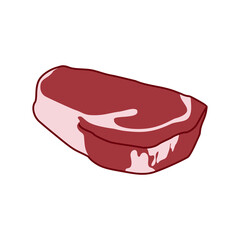 Flat illustration of raw meat ribeye