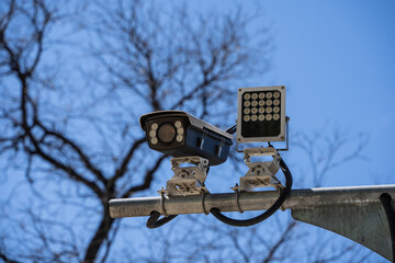 Security CCTV camera with led light security system.