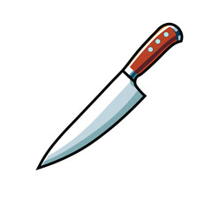 Illustration Vector Graphic Cartoon of a Sharp Kitchen Knife