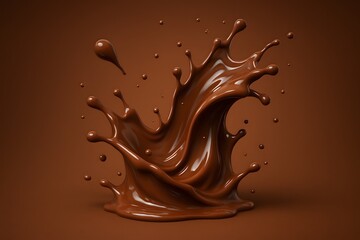 Chocolate Splash Delight: A decadent swirl of rich, dark chocolate captured in a dynamic explosion of creamy deliciousness.
