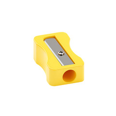 A yellow pencil sharpener isolated on transparent background