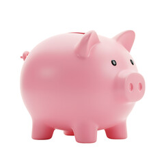 Obraz premium A pink piggy bank isolated on transparent background