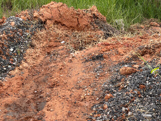 dirt road in country garden