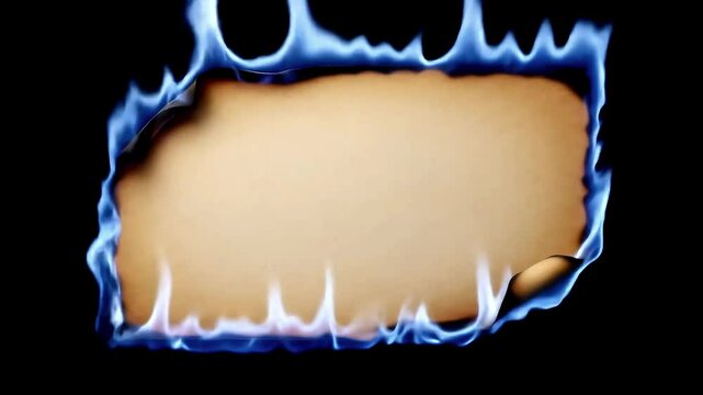 Magical Ancient Paper with,Fire &ndash; Mysterious Fantasy Document