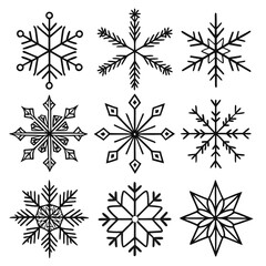 set of snowflakes