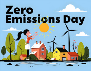 Ai generated image in vector view with zero emission day concept