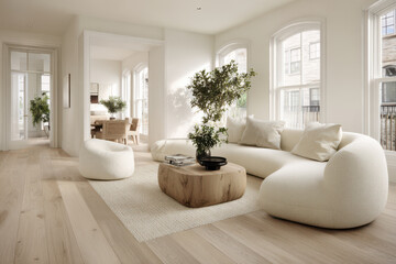 photorealistic ultraminimalist interior scene featuring modern background completes design