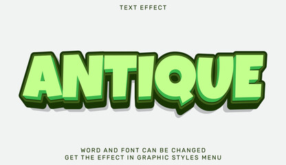 Antique text effect in 3d design. Text emblem for advertising, branding, business logo