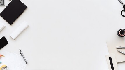 Desk accessories on a bright workspace