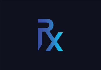 Initial Abstract RX Letter Logo Design, Vector design Concept