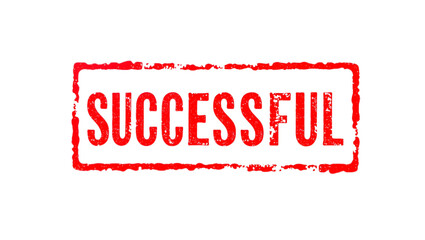 Red rubber-style “Successful” stamp with a distressed effect, ideal for marking goals achieved, transactions approved, or status updates in administrative and digital contexts.
