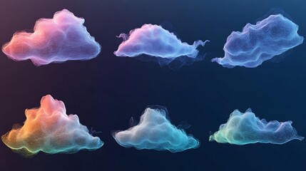 Abstract colorful cloud shapes
