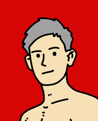 cartoon character of a man