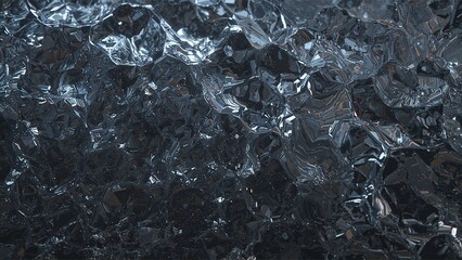 Obraz premium Glittering Ice Formations - Stunning Crystal Clear Close-up of Frozen Water Droplets Reflecting Light, a Mesmerizing Pattern and Texture for Science and Technology Backgrounds, Winter Wonderland Wallp