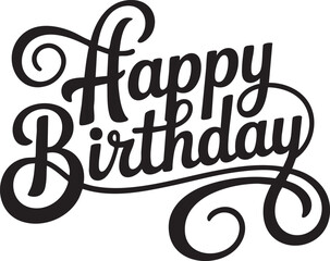 Fototapeta premium Elegant Happy Birthday Calligraphy Design Vector Illustration