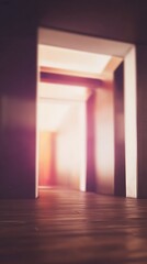 Abstract interior perspective with multiple doorways