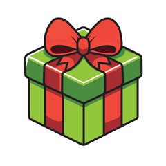 Illustration Vector Graphic Cartoon of a Christmas Gift Box
