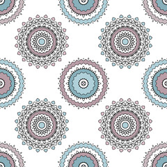 Pink turquoise openwork kaleidoscope on a white background