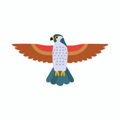 Colorful Illustration of a Falcon in Flight