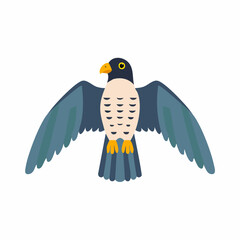 Majestic Falcon with Outstretched Wings in Mid-Flight