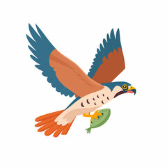 Obraz premium Majestic Falcon in Flight, Talons Grasping Fresh Catch