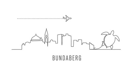 Fototapeta premium Bundaberg Skyline Travel Minimalist.