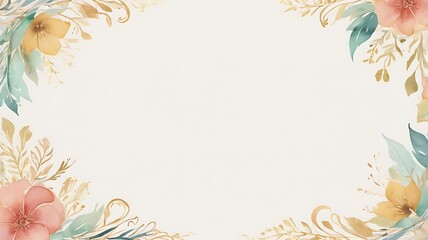 Floral frame design, pale colors, elegant