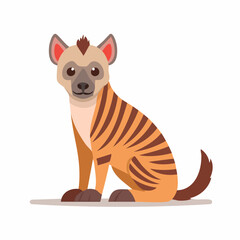 Obraz premium Cartoon Striped Hyena Sitting and Looking Directly at the Viewer