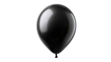 Single black balloon used in festival or party celebrations, isolated on tranparent background 