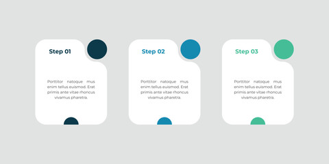 Three steps process infographic for data visualization