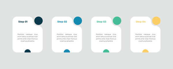 Four steps process infographic for data visualization