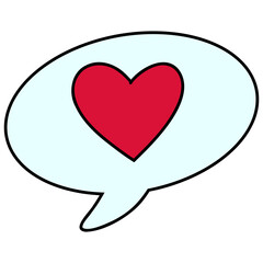 heart with speech bubble vector illustration