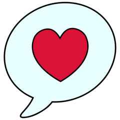 Premium Vector | Speech round bubble with a heart