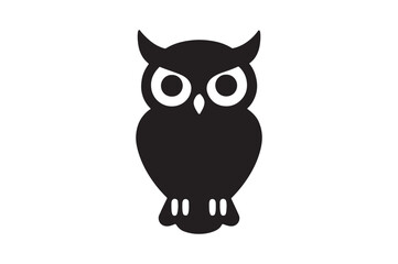 Fototapeta premium Wisdom Owl icon silhouette vector with white background