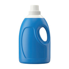 Blue plastic laundry detergent bottle isolated on white background product packaging concept