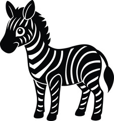 Right Facing Zebra Vector Silhouette
